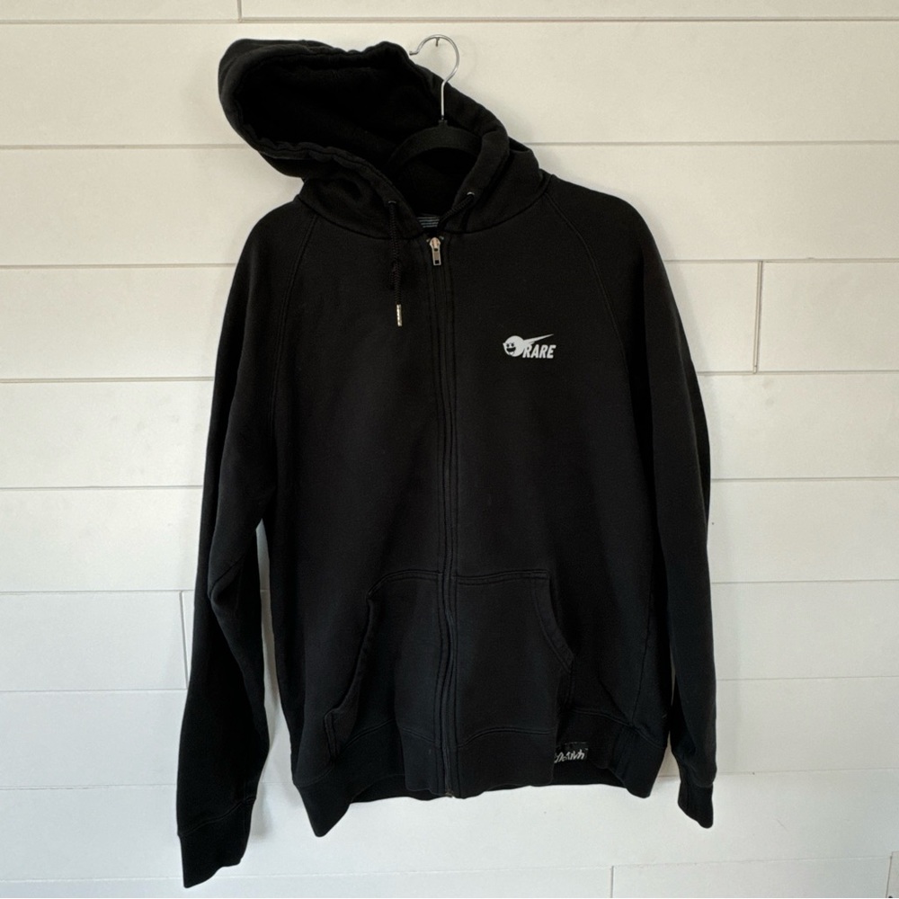 Pink Dolphin Rare Ghost Graphic Zip Up Hoodie Men's L Black